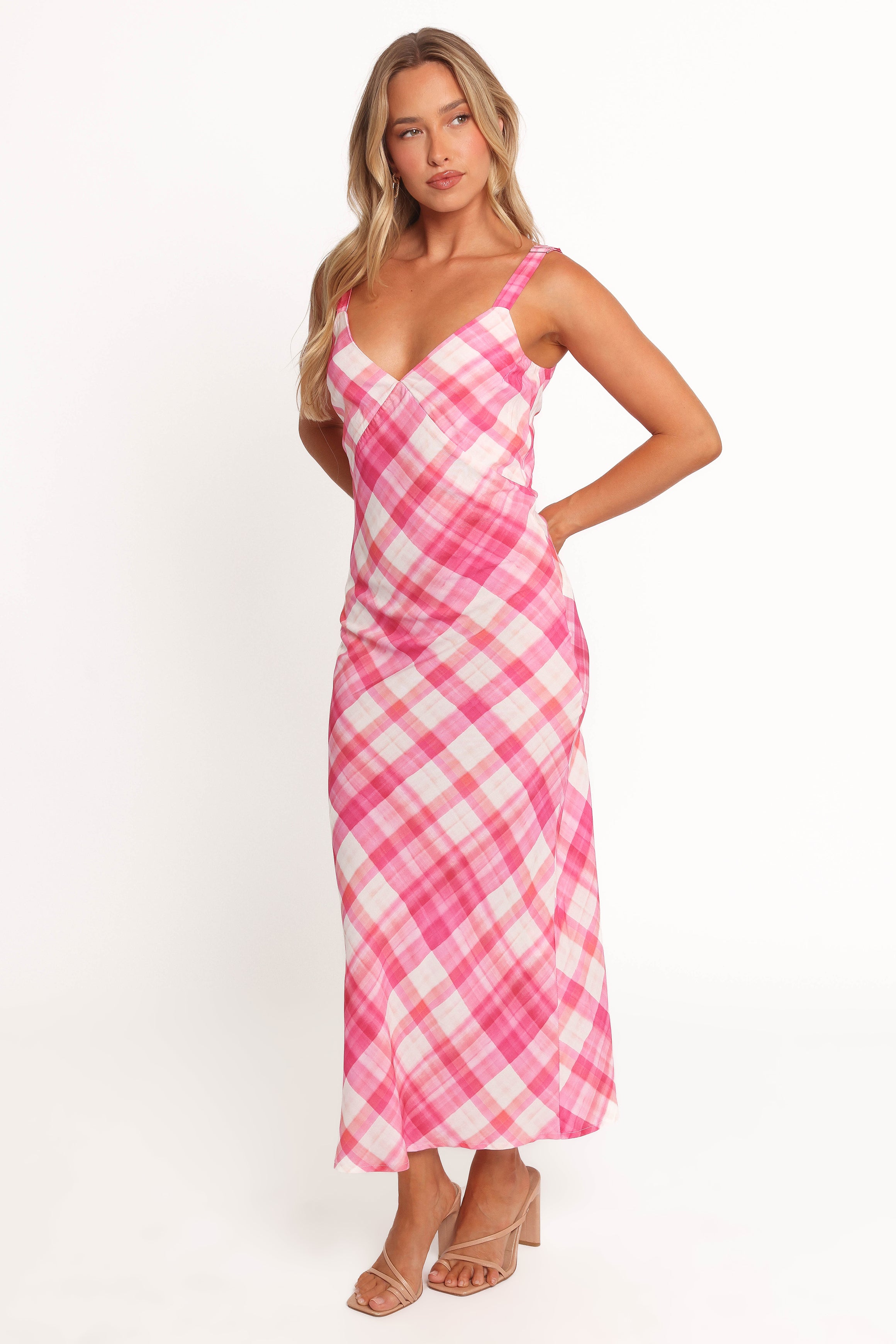 DRESSES Morghan Midi Dress - Pink Check
