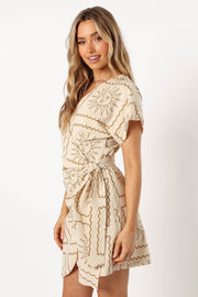 DRESSES @Myla Wrap Mini Dress - Sun Print