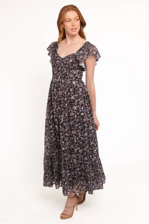 DRESSES Myles Maxi Dress - Brown/Blue Floral