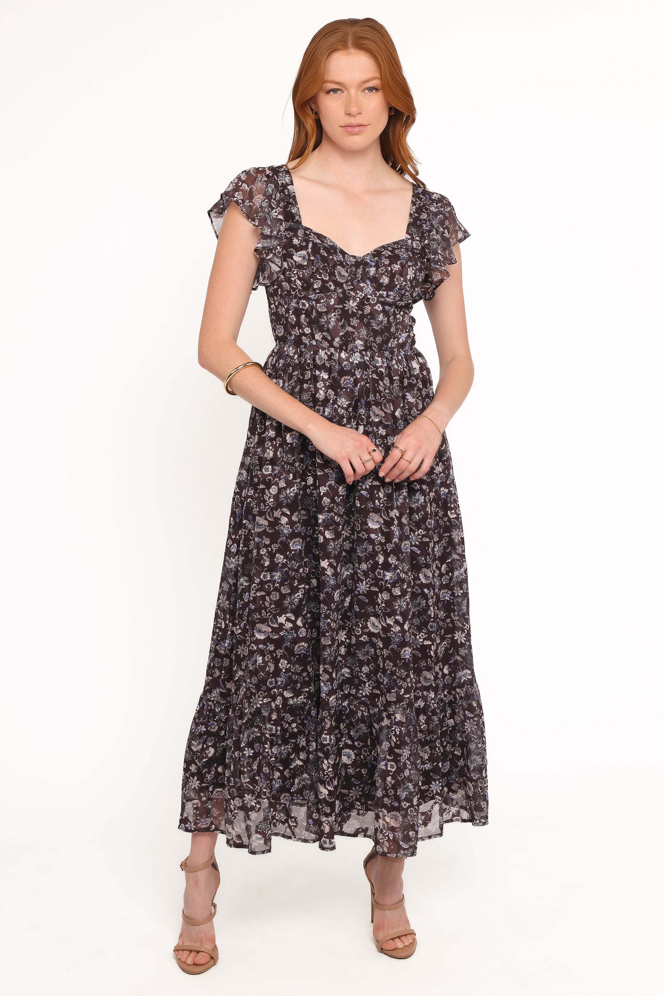 DRESSES Myles Maxi Dress - Brown/Blue Floral