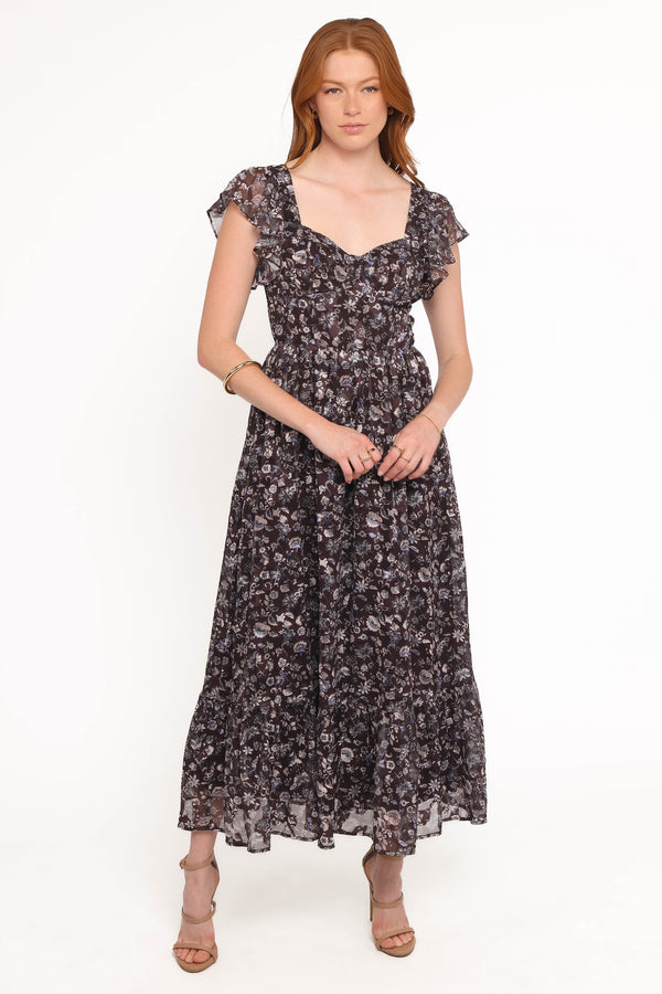 DRESSES Myles Maxi Dress - Brown/Blue Floral