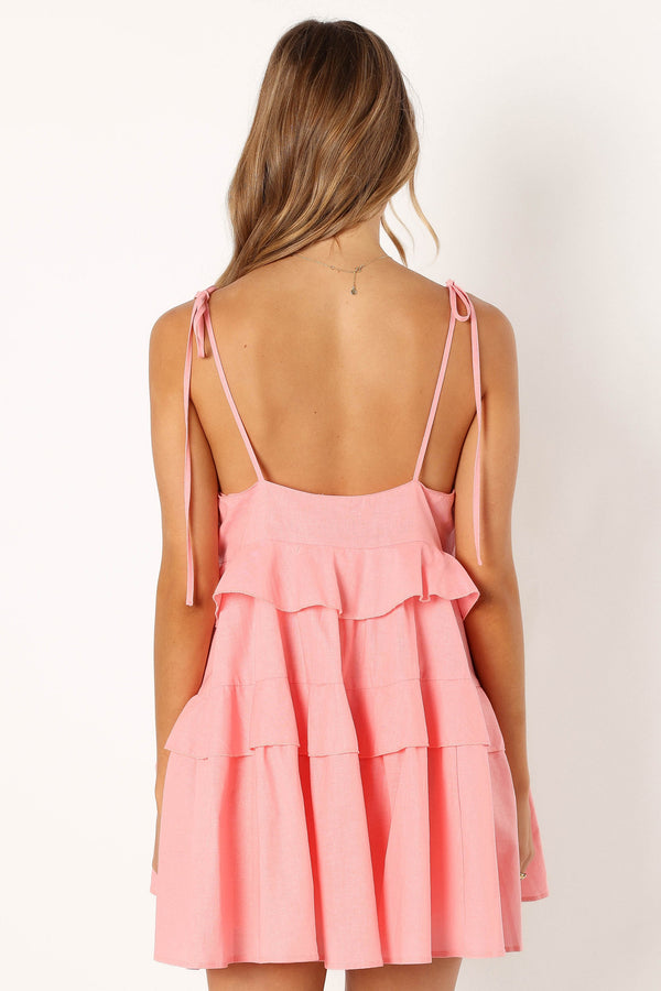 DRESSES @Myra Tiered Mini Dress - Pink