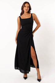 DRESSES @Nadea Faux Wrap Maxi Dress - Black