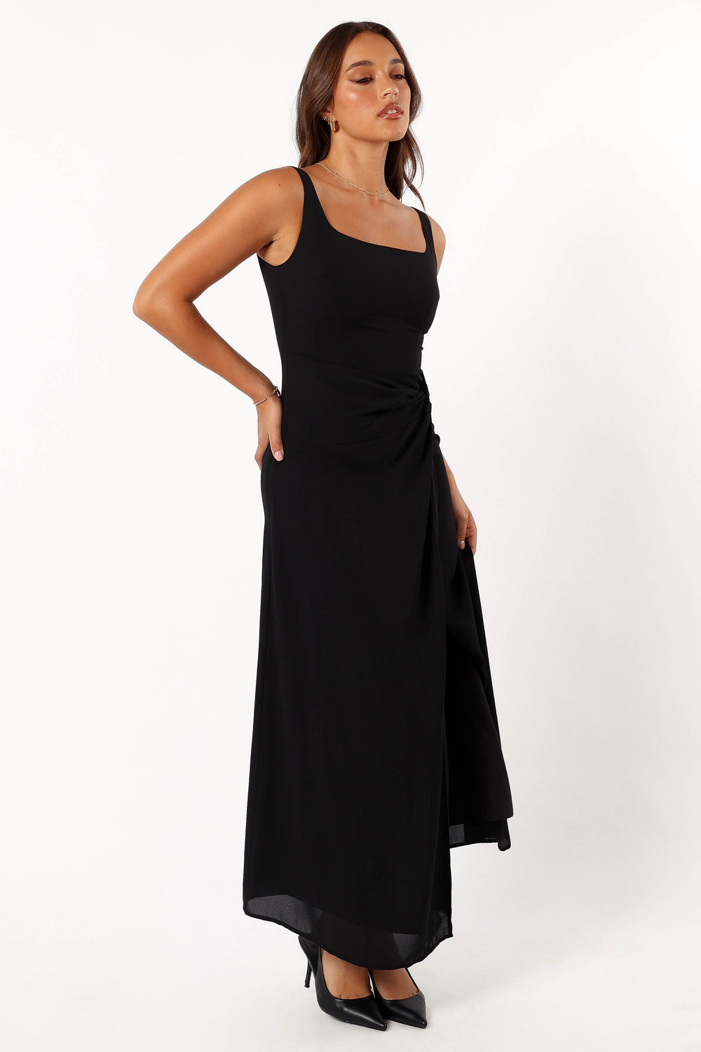 DRESSES @Nadea Faux Wrap Maxi Dress - Black