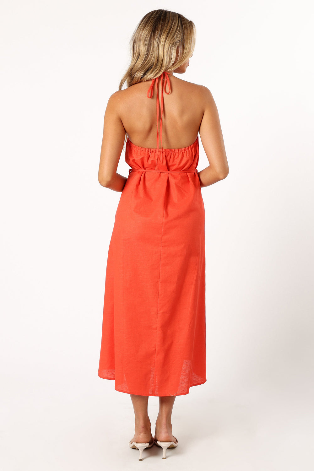 DRESSES @Nadine Halterneck Midi Dress - Coral