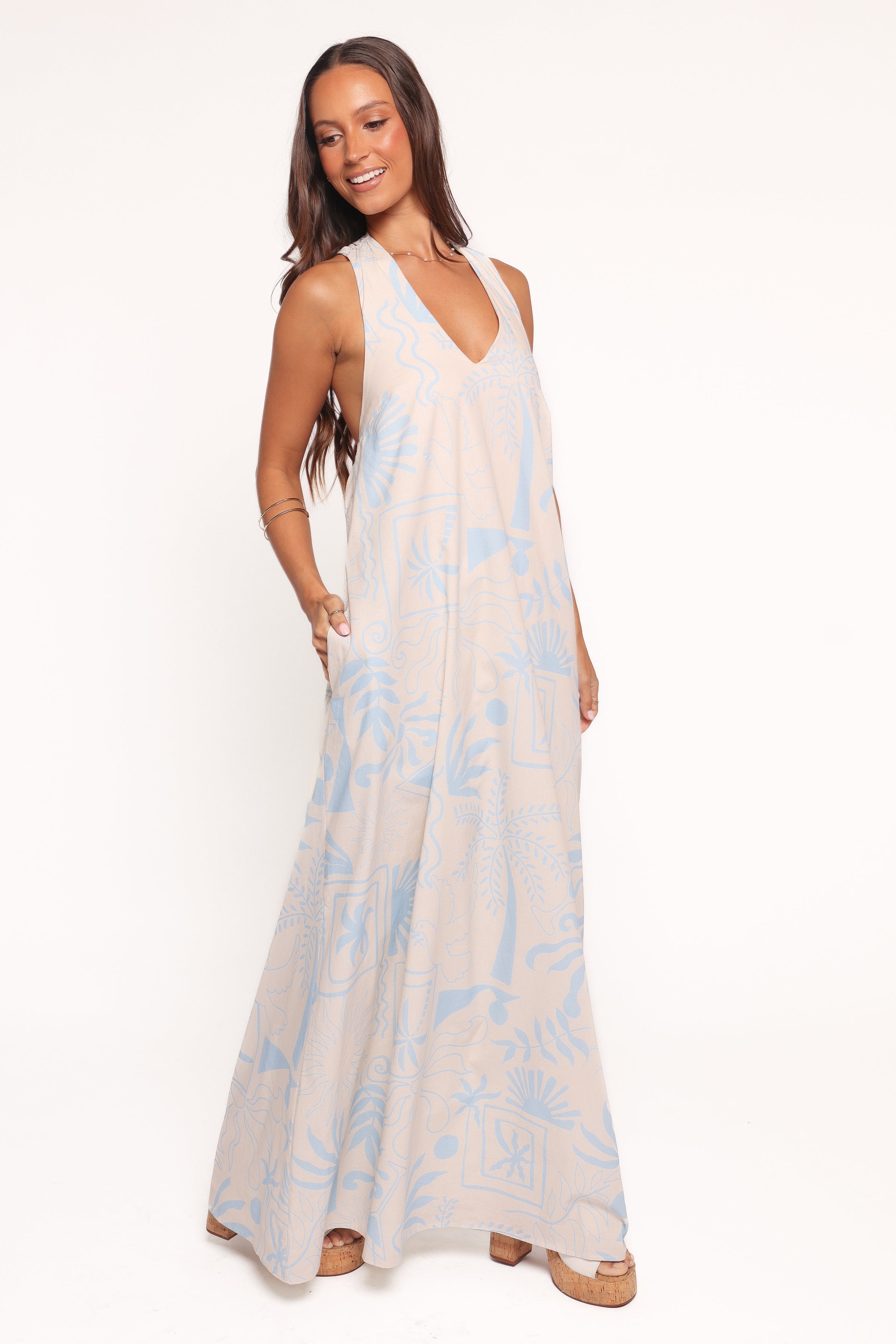 DRESSES Naida Maxi Dress - Blue Soleil