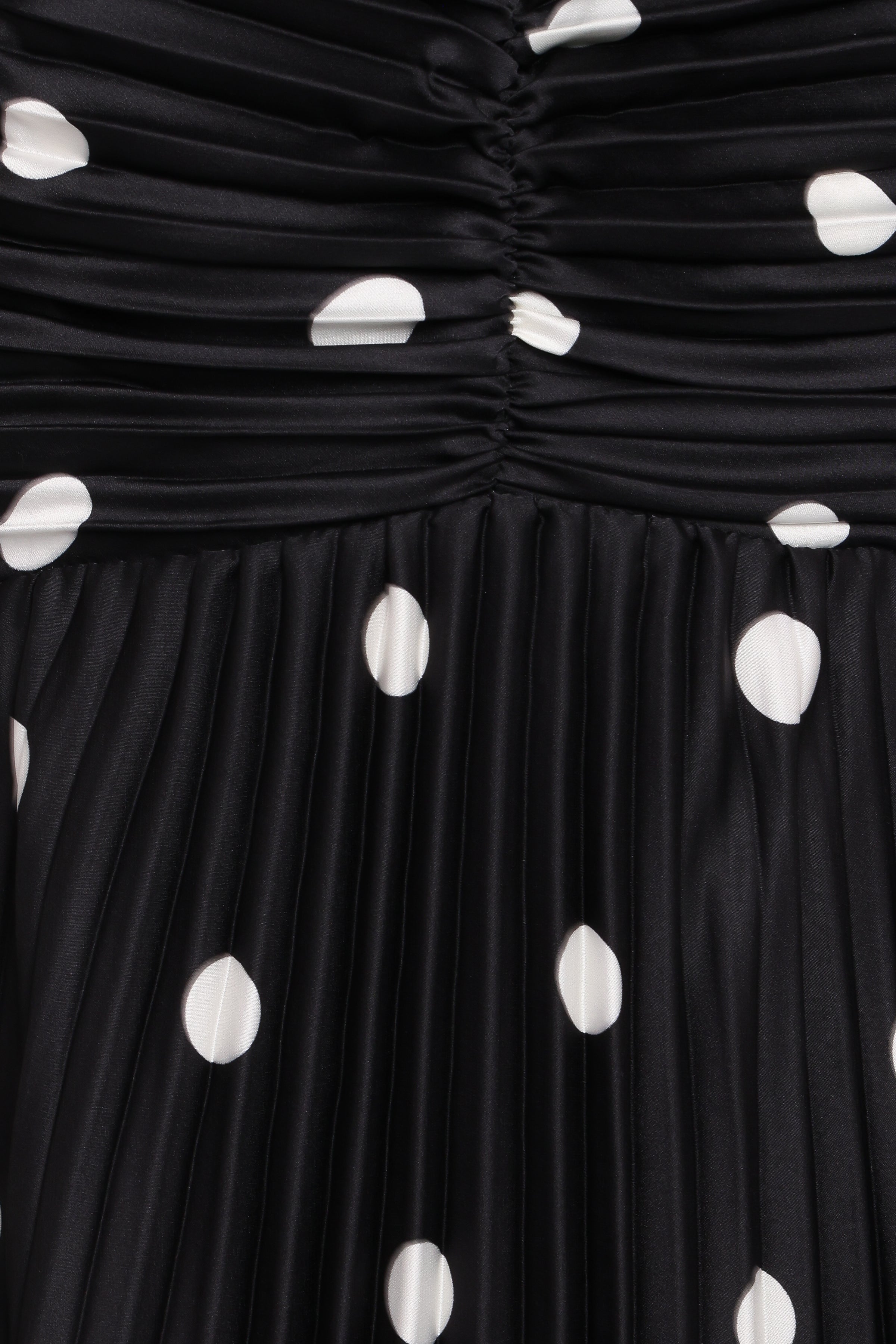 DRESSES Naira Pleated Maxi Dress - Black Polka Dot