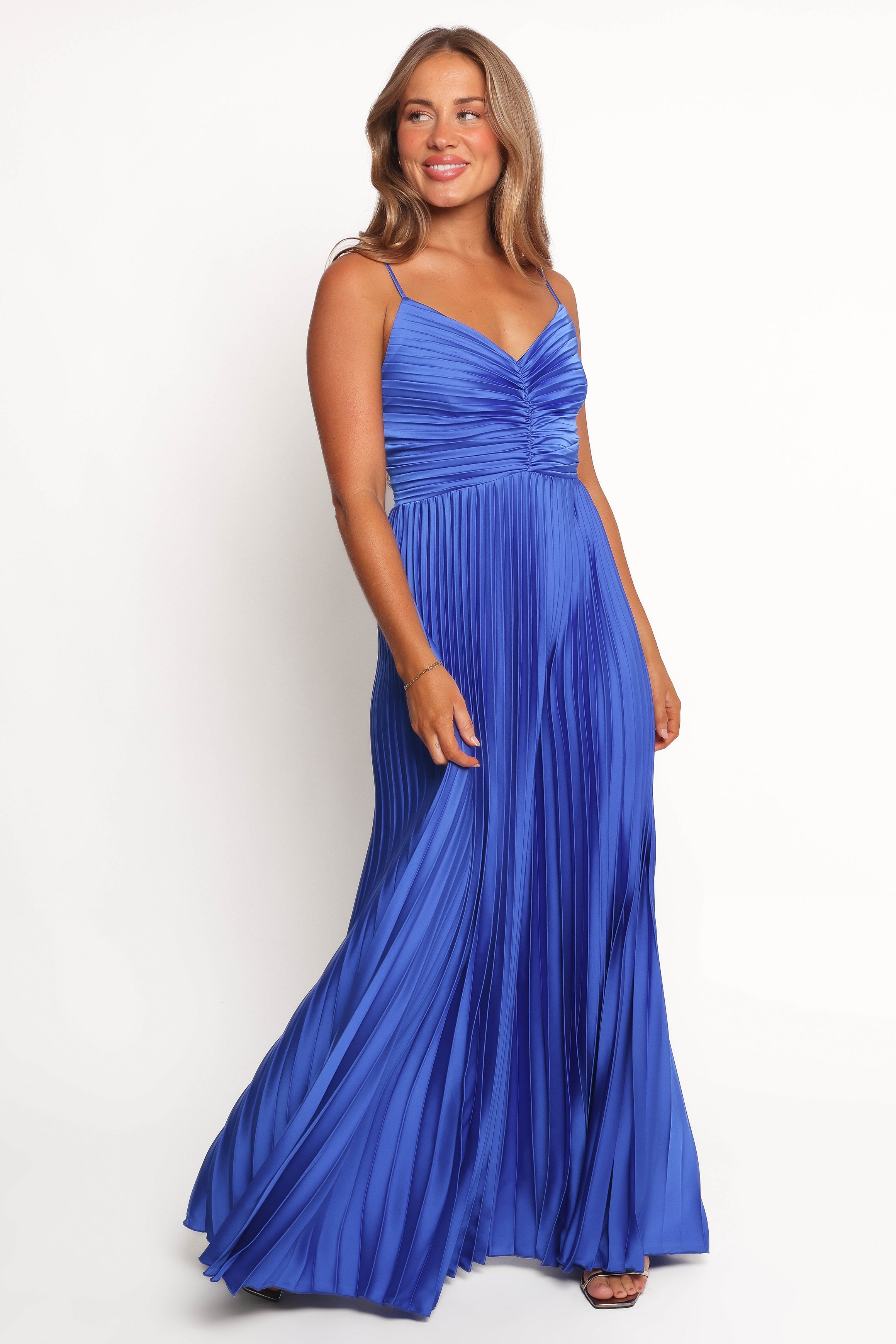 DRESSES Naira Pleated Maxi Dress - Blue