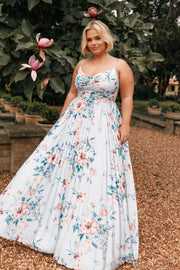 DRESSES Naira Pleated Maxi Dress - Blue Floral