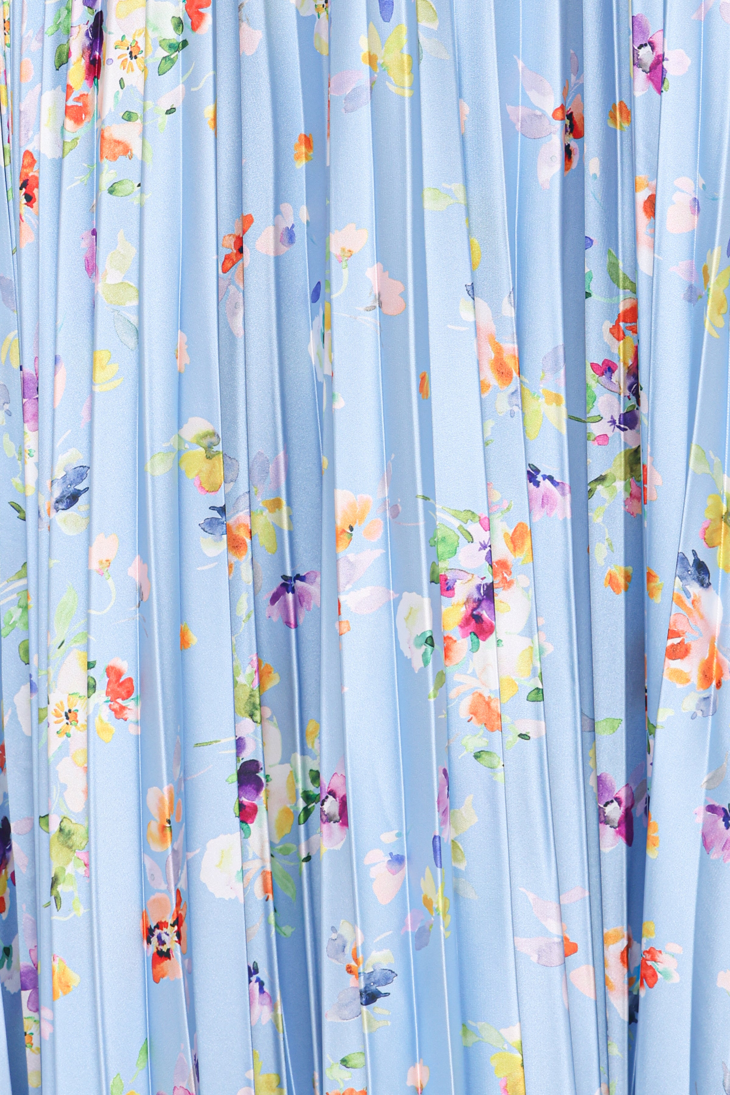 DRESSES Naira Pleated Maxi Dress - Cornflower Blue Floral