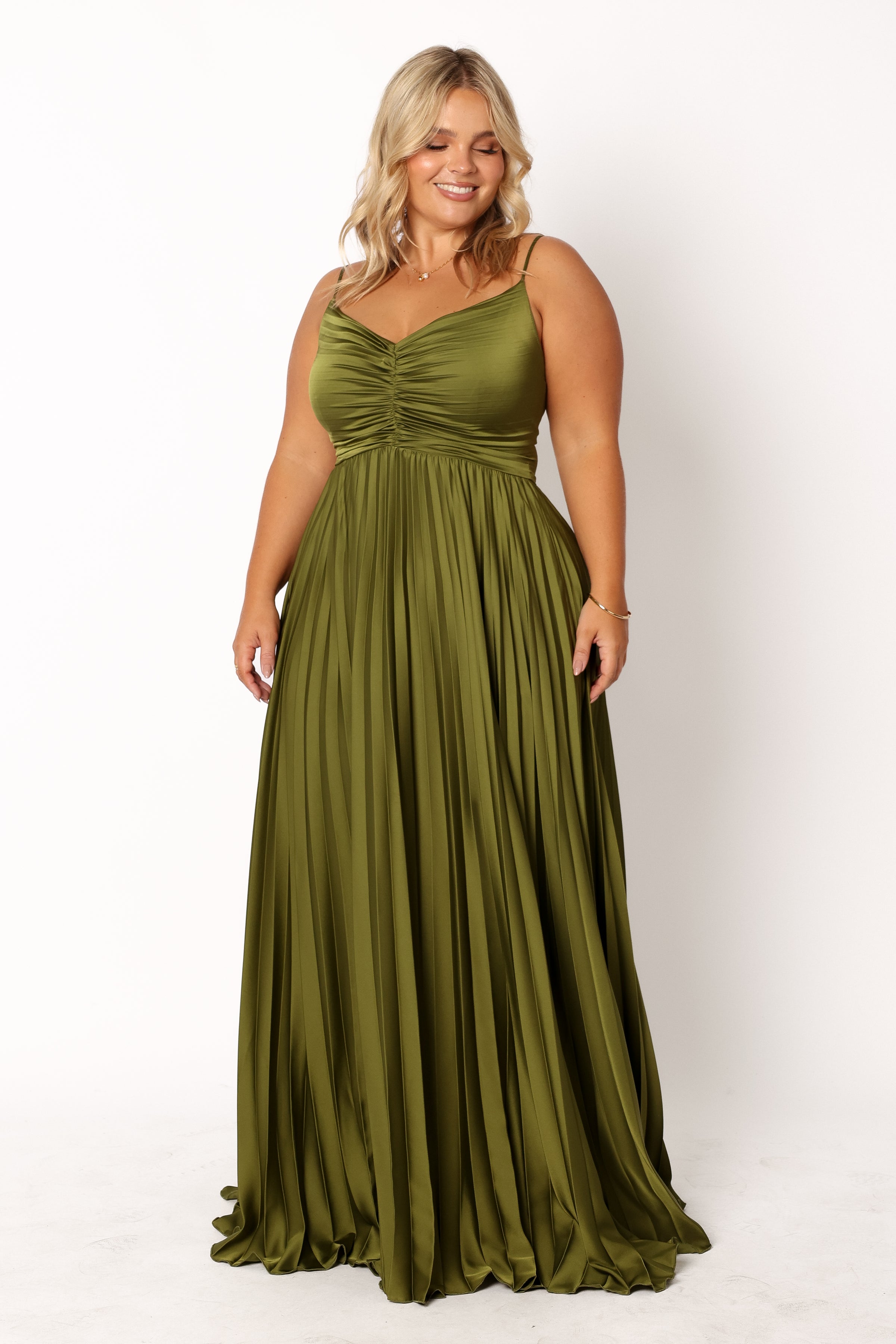 DRESSES Naira Pleated Maxi Dress - Palm Green
