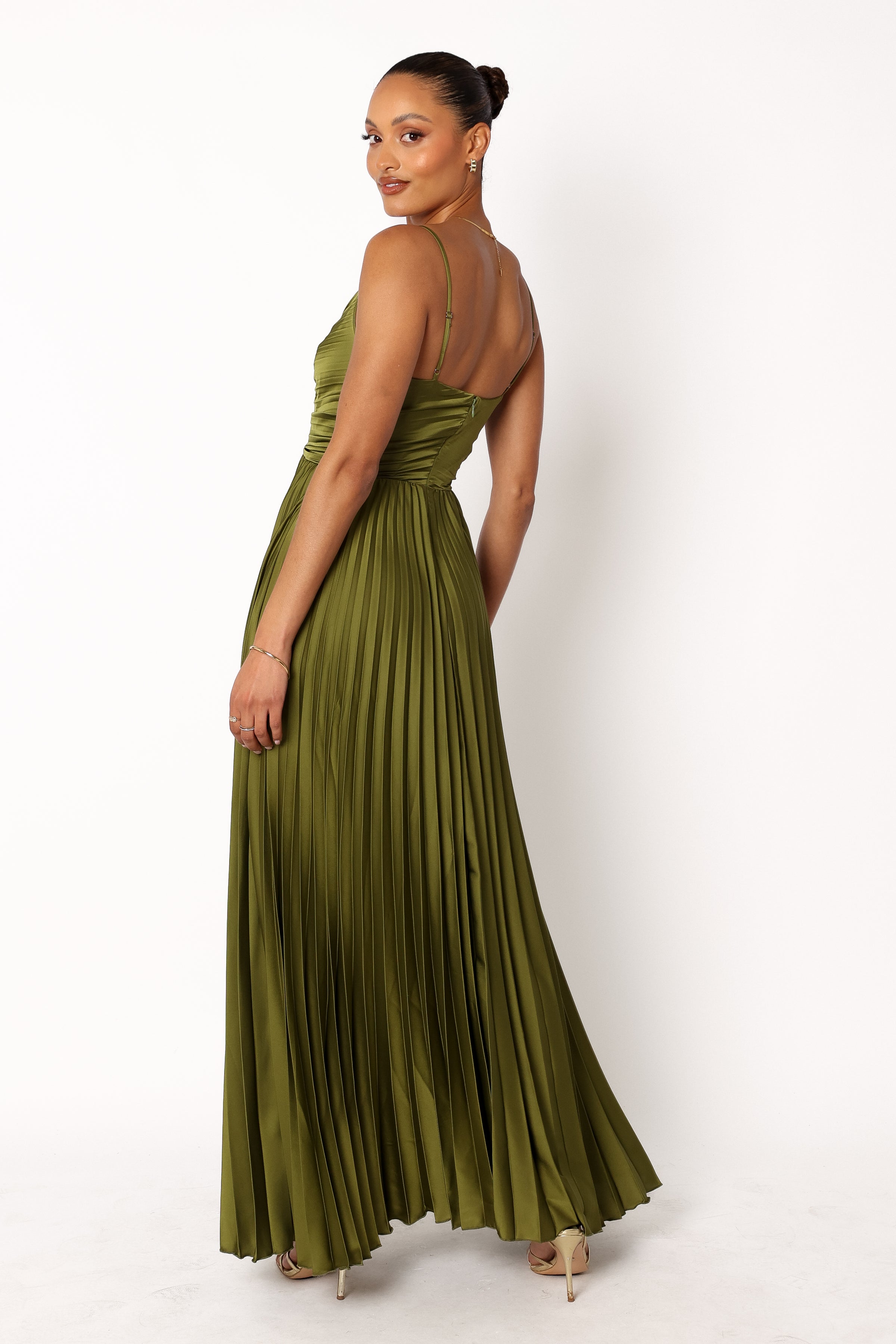 DRESSES Naira Pleated Maxi Dress - Palm Green