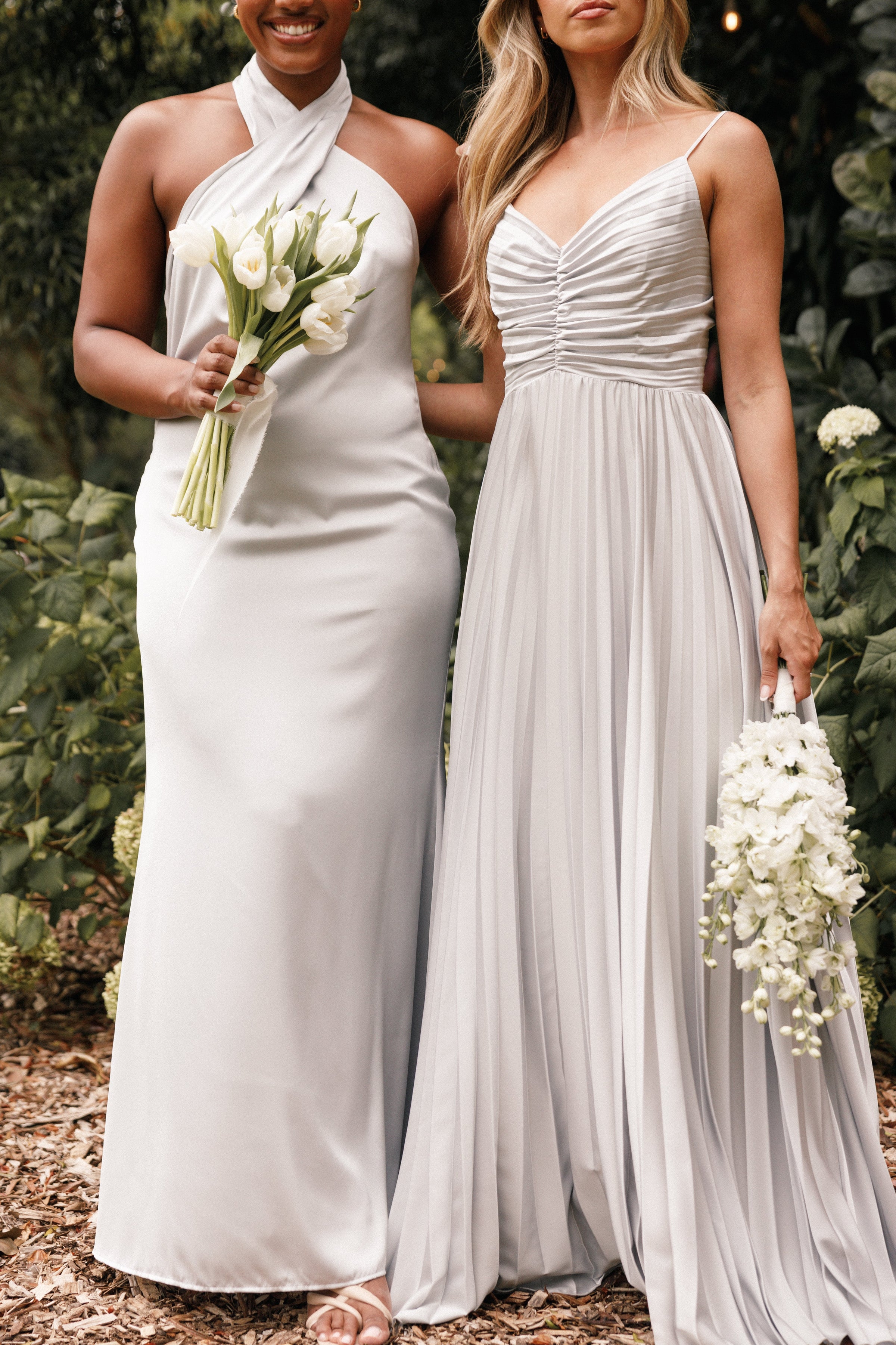 DRESSES Naira Pleated Maxi Dress - Silver