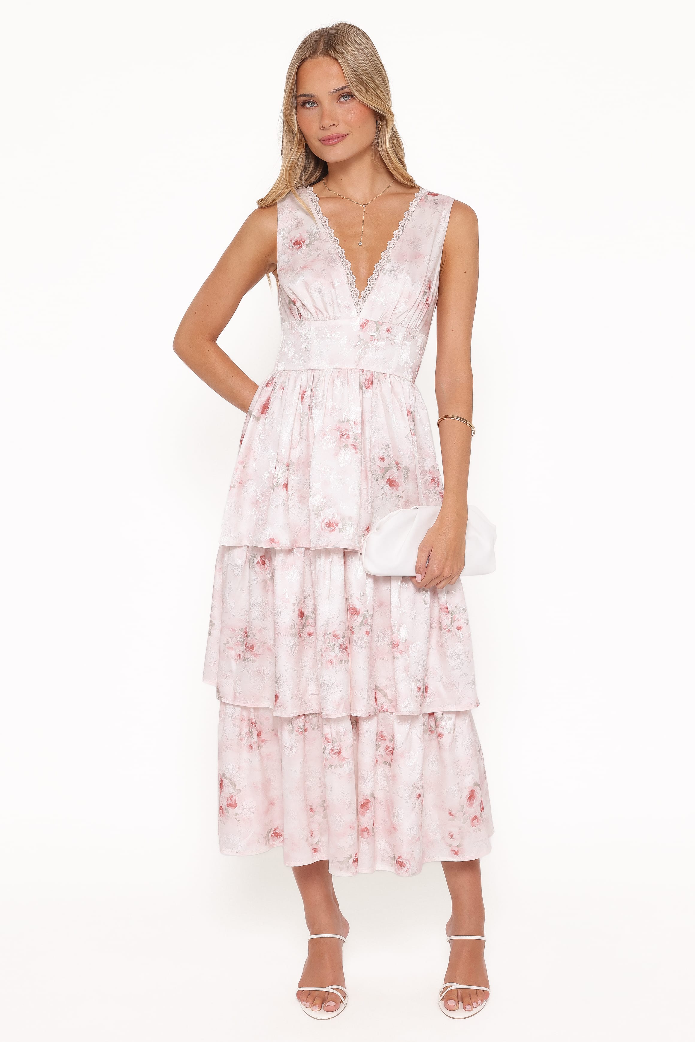 DRESSES Natarsha Maxi Dress - White Pink Floral