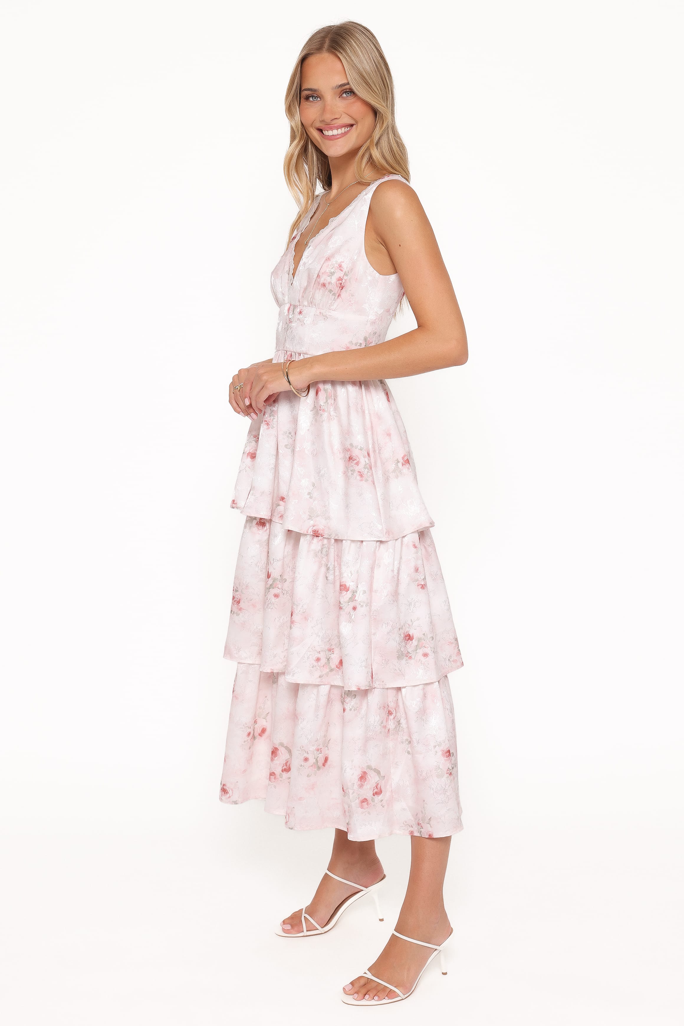 DRESSES Natarsha Maxi Dress - White Pink Floral