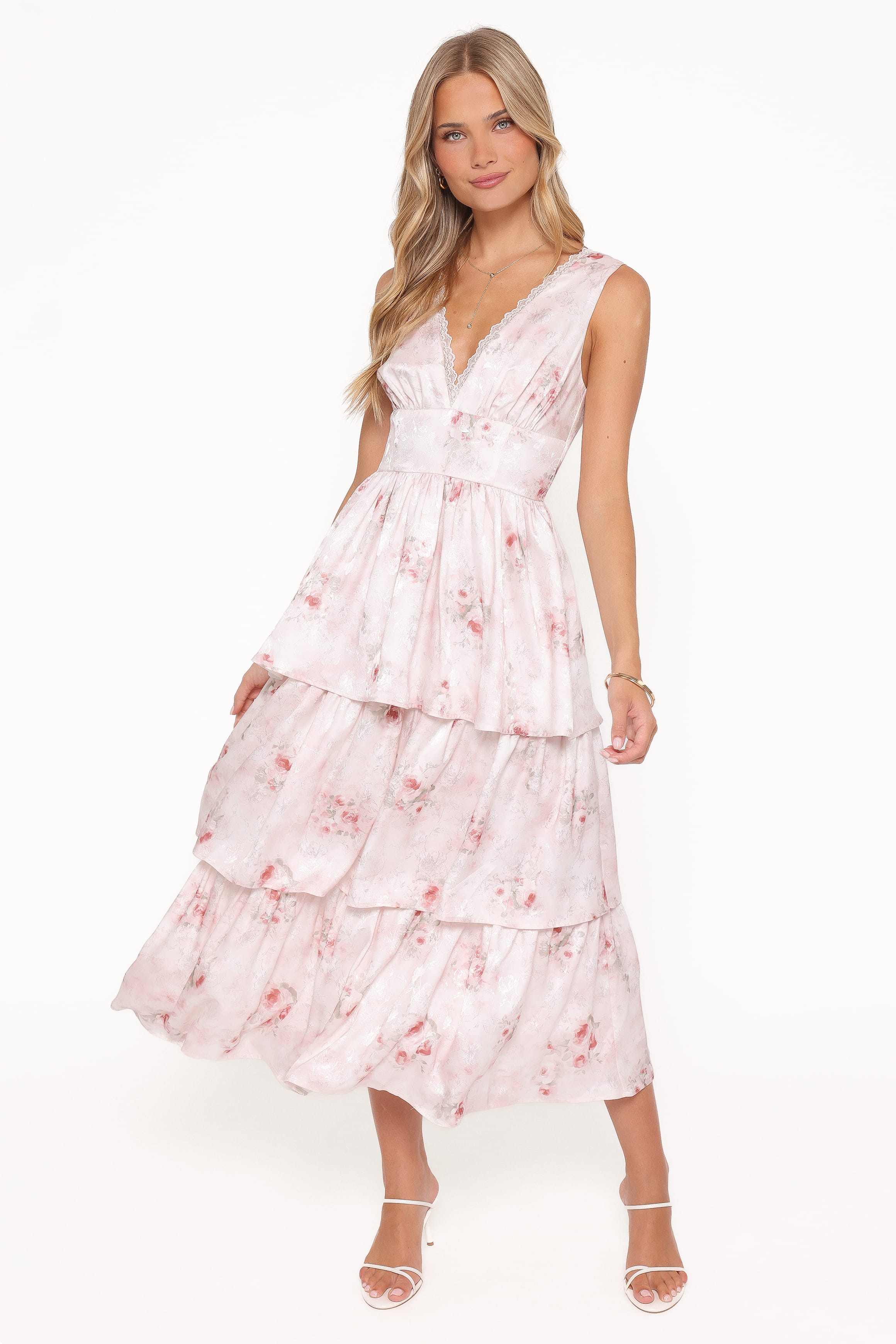 DRESSES Natarsha Maxi Dress - White Pink Floral
