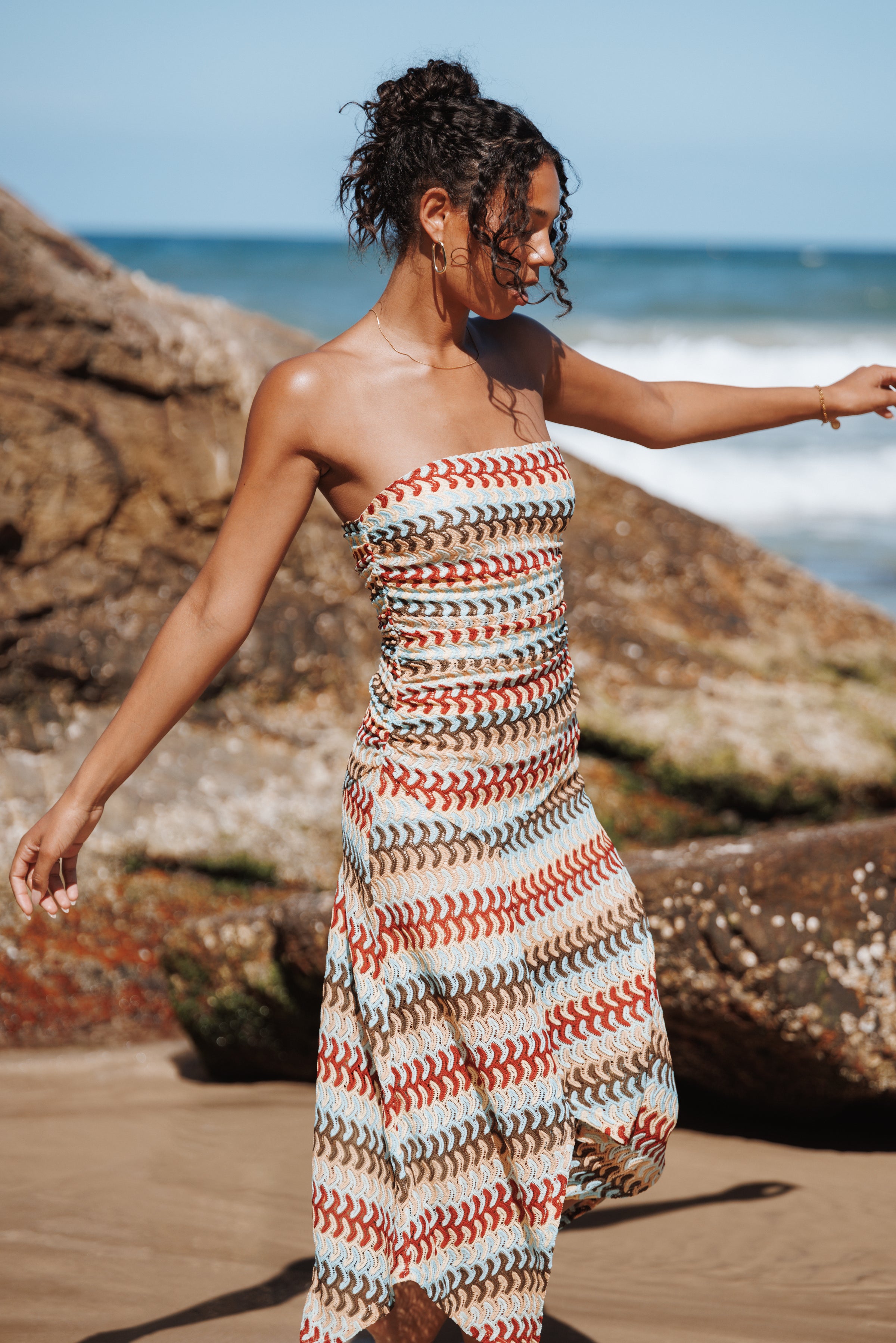 DRESSES Navia Midi Dress - Multi Stripe