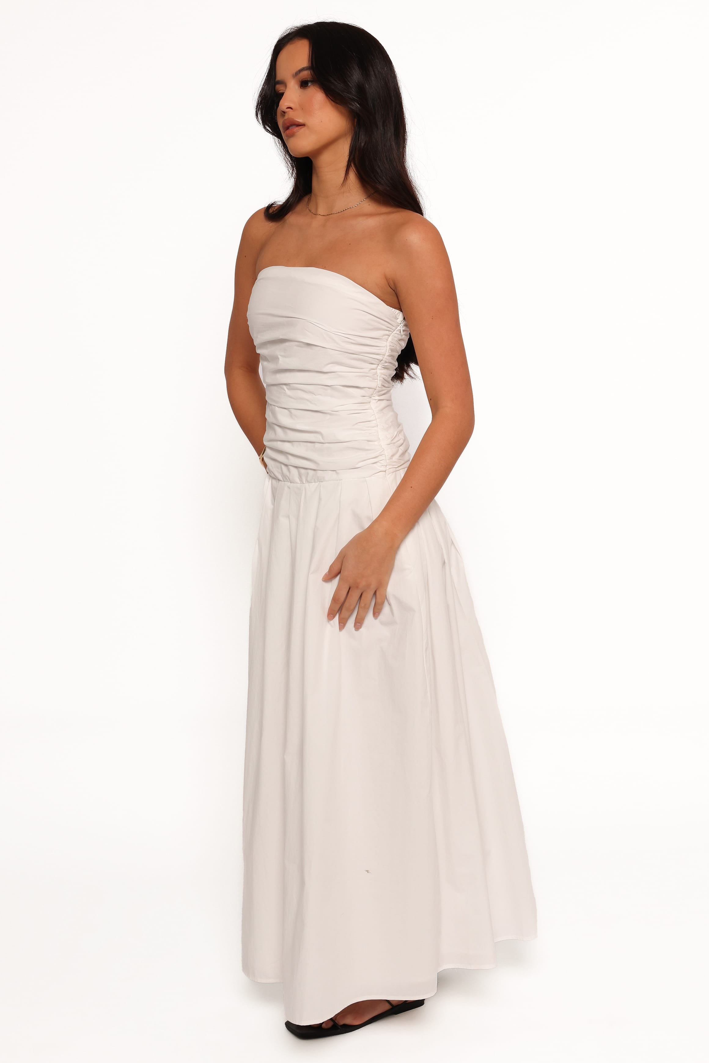 DRESSES Nell Strapless Maxi Dress - White