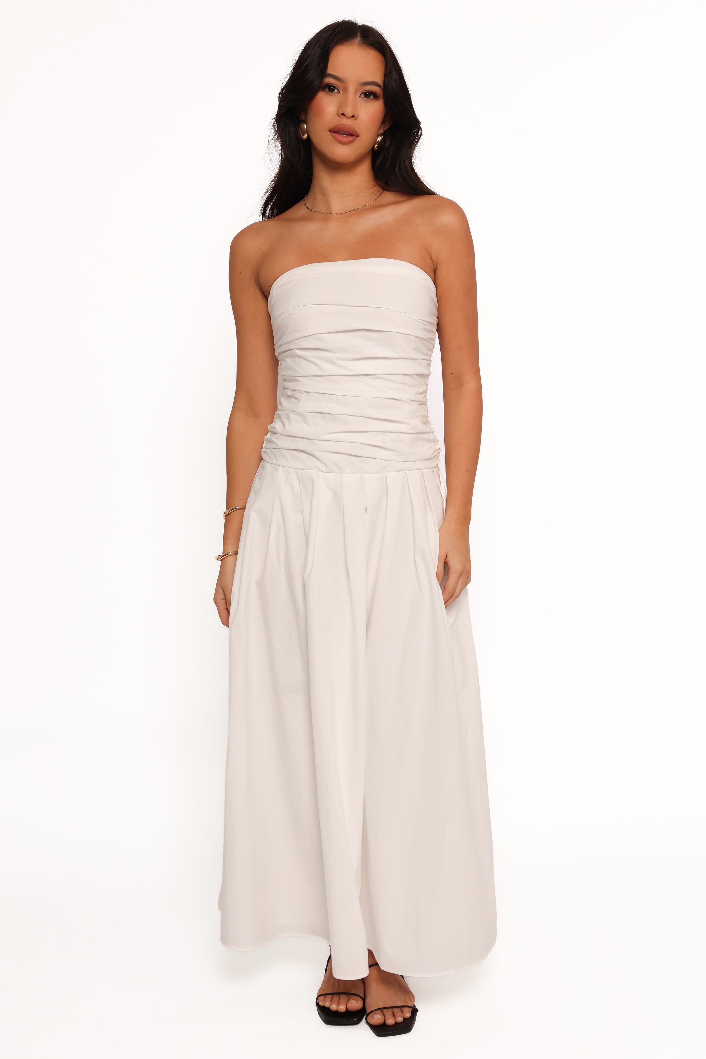 DRESSES Nell Strapless Maxi Dress - White