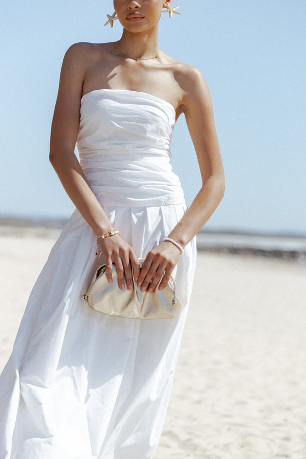 DRESSES Nell Strapless Maxi Dress - White