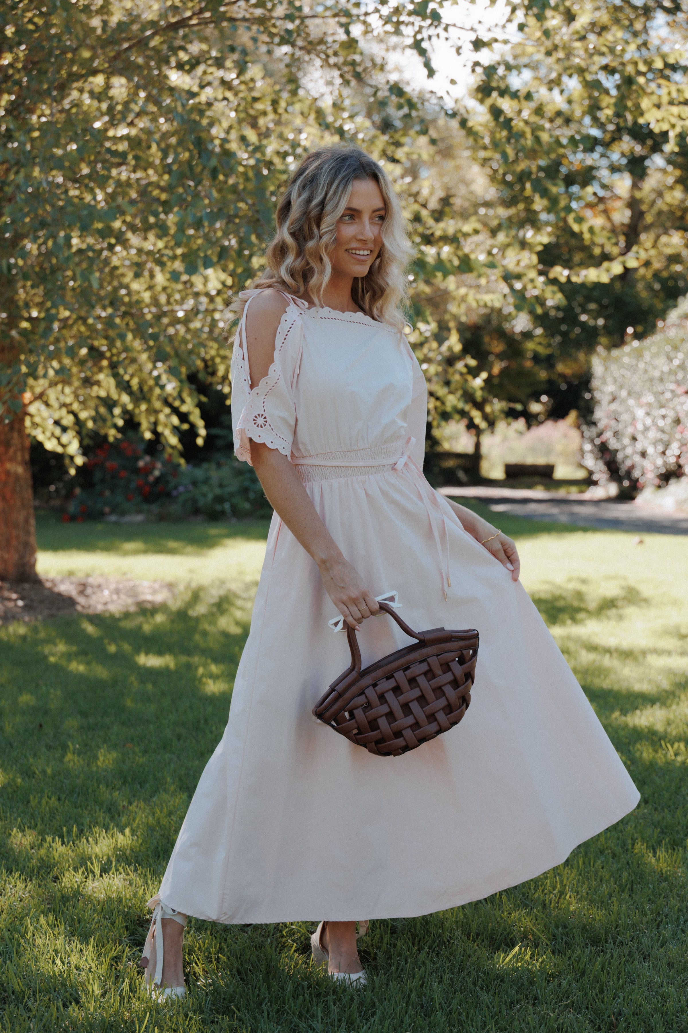 knee length dresses for ladies Nellie Midi Dress Floral | Yellow | Womens
