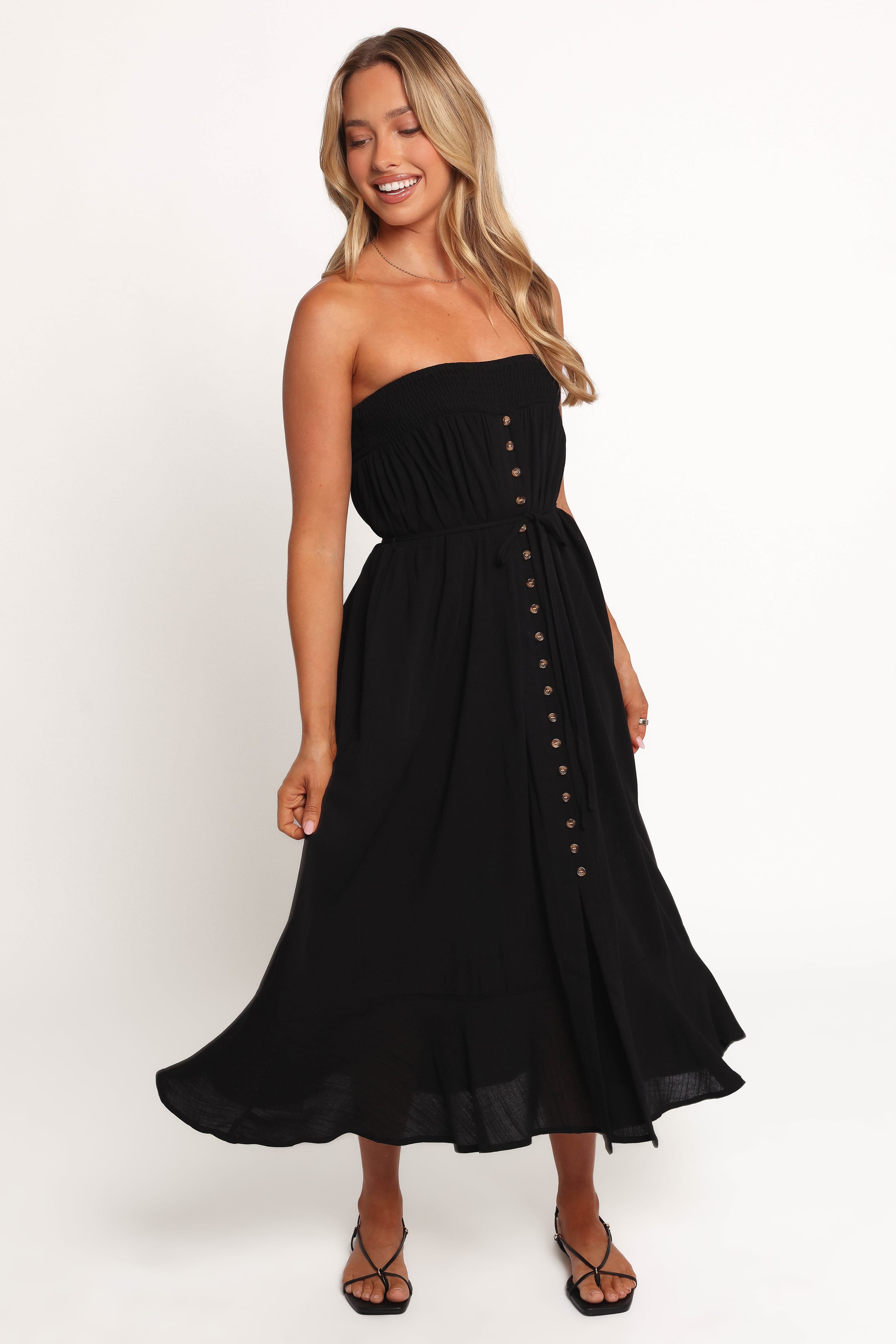 DRESSES Nerea Midi Strapless Dress - Black