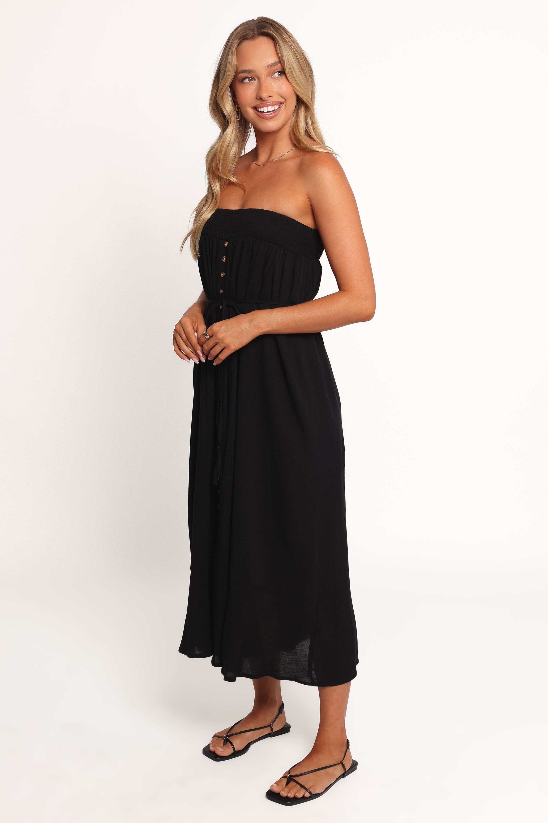 DRESSES Nerea Midi Strapless Dress - Black