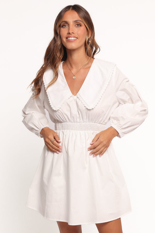 DRESSES Nerida Long Sleeve Mini Dress - White
