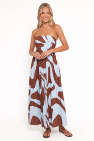DRESSES Nesta Maxi Dress - Brown/Blue