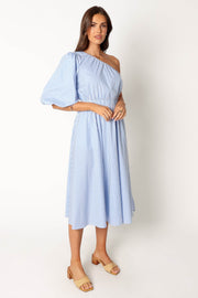 Aminah Puff Sleeve Dress - Blue Floral