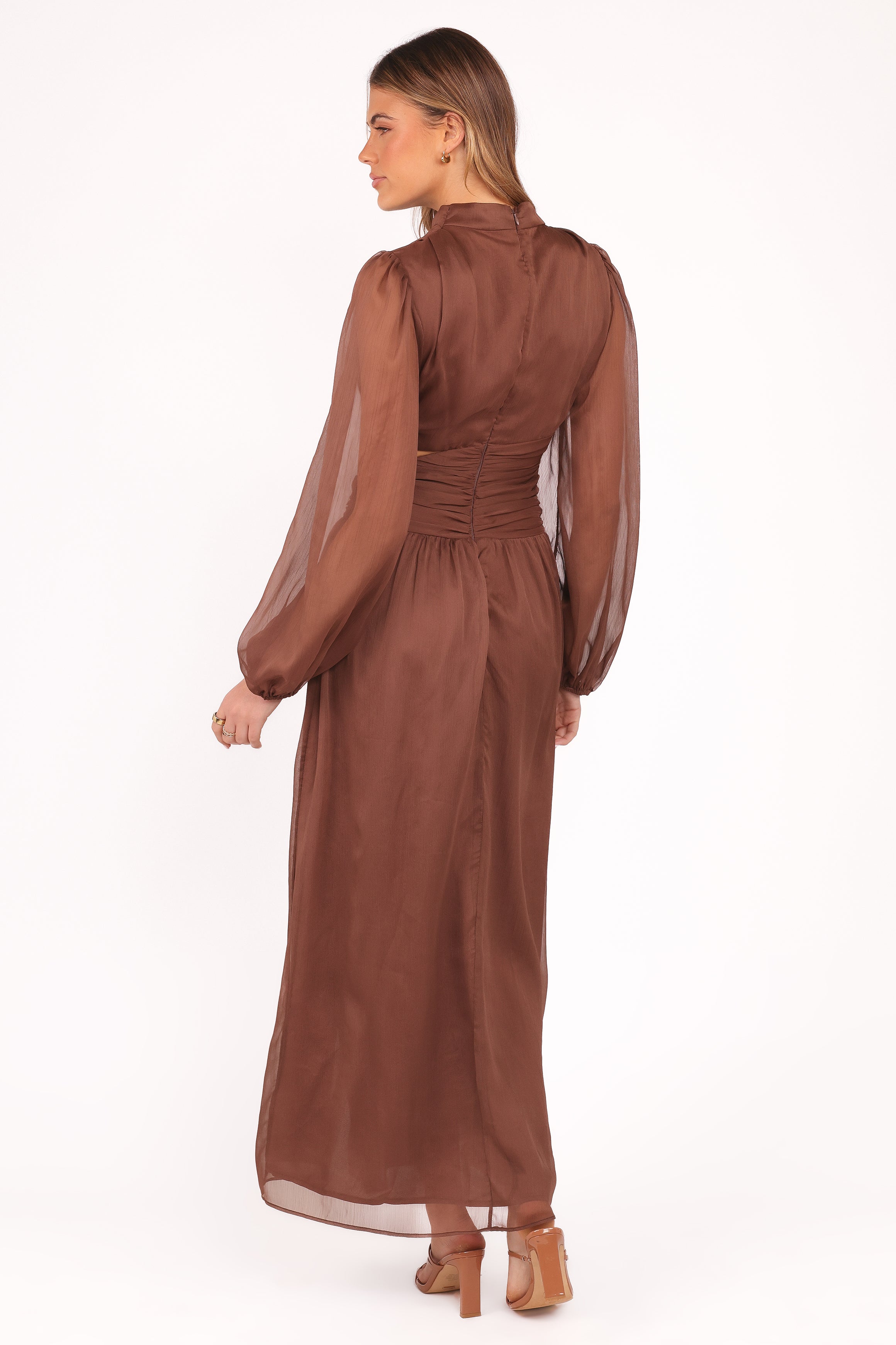 DRESSES Neveah Long Sleeve Maxi Dress - Chocolate