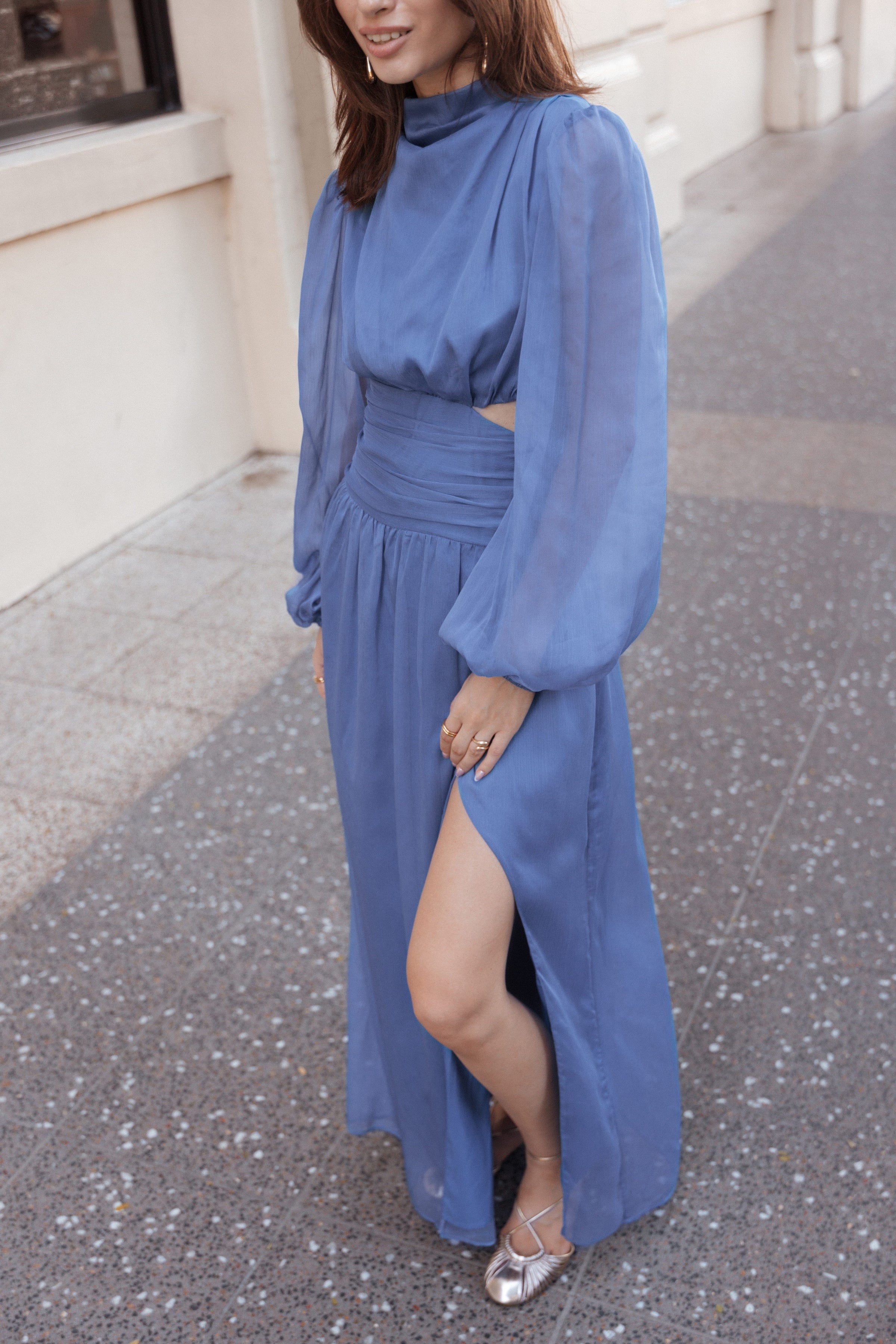 Neveah Long Sleeve Maxi Dress - Dusty Blue | Petal & Pup Neveah Long Sleeve Maxi Dress - Dusty Blue | Petal & Pup