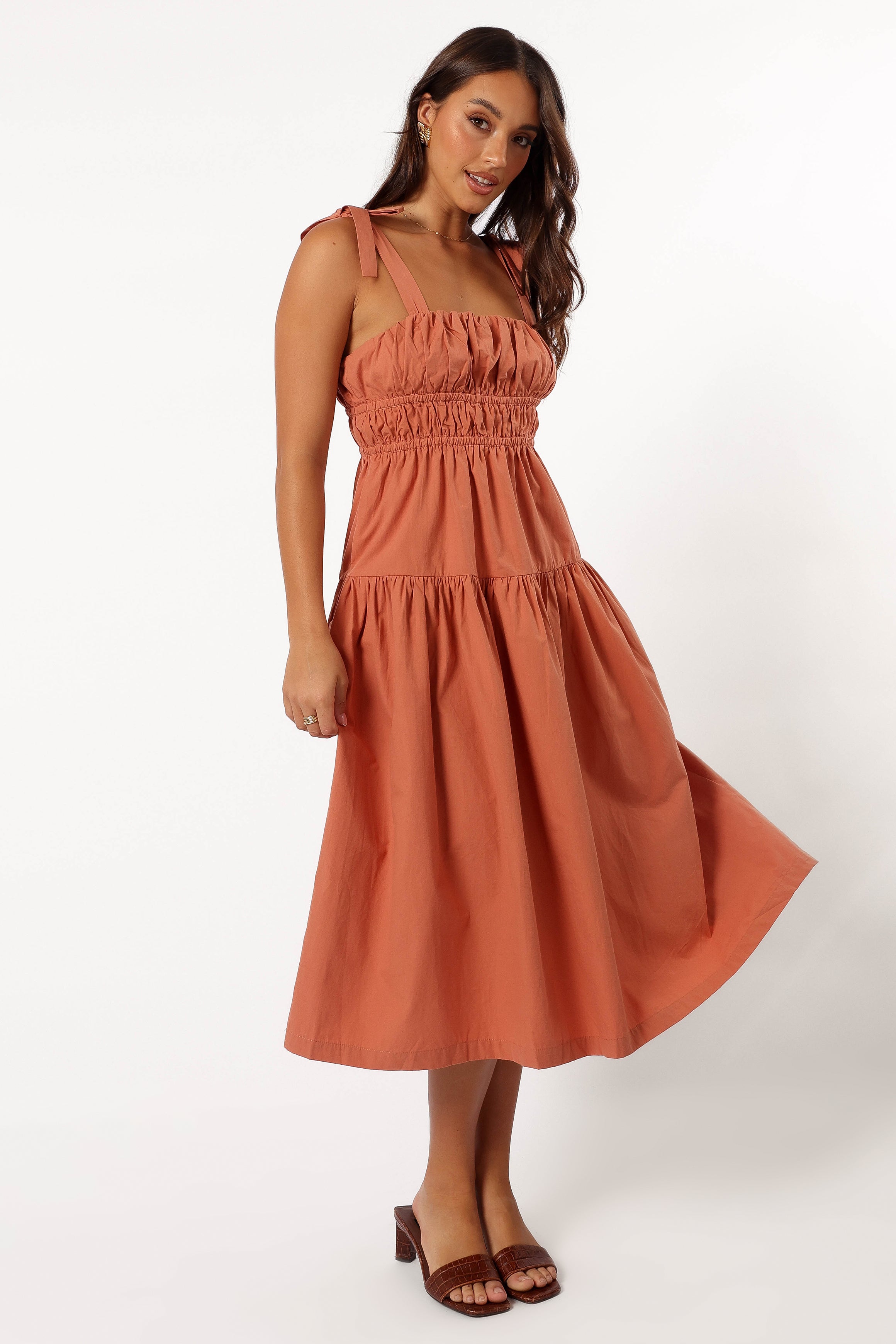 DRESSES @Ninah Midi Dress - Terracotta