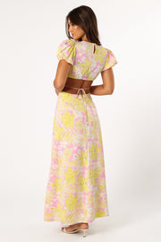 DRESSES @Noella Cut Out Midi Dress - Lime Pink