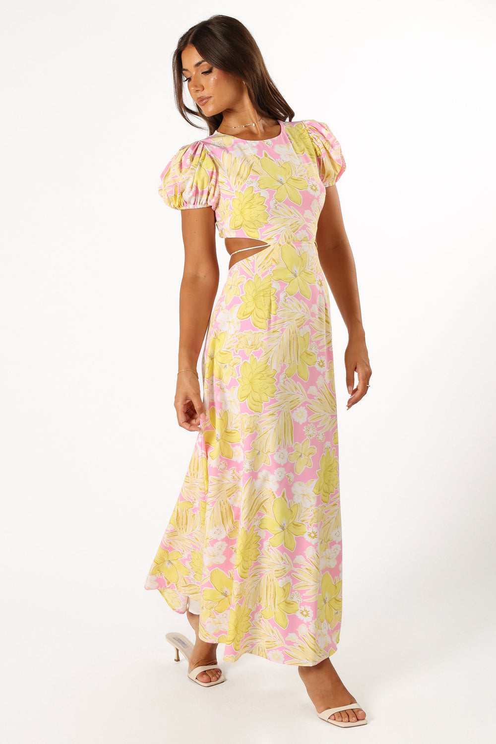 DRESSES @Noella Cut Out Midi Dress - Lime Pink