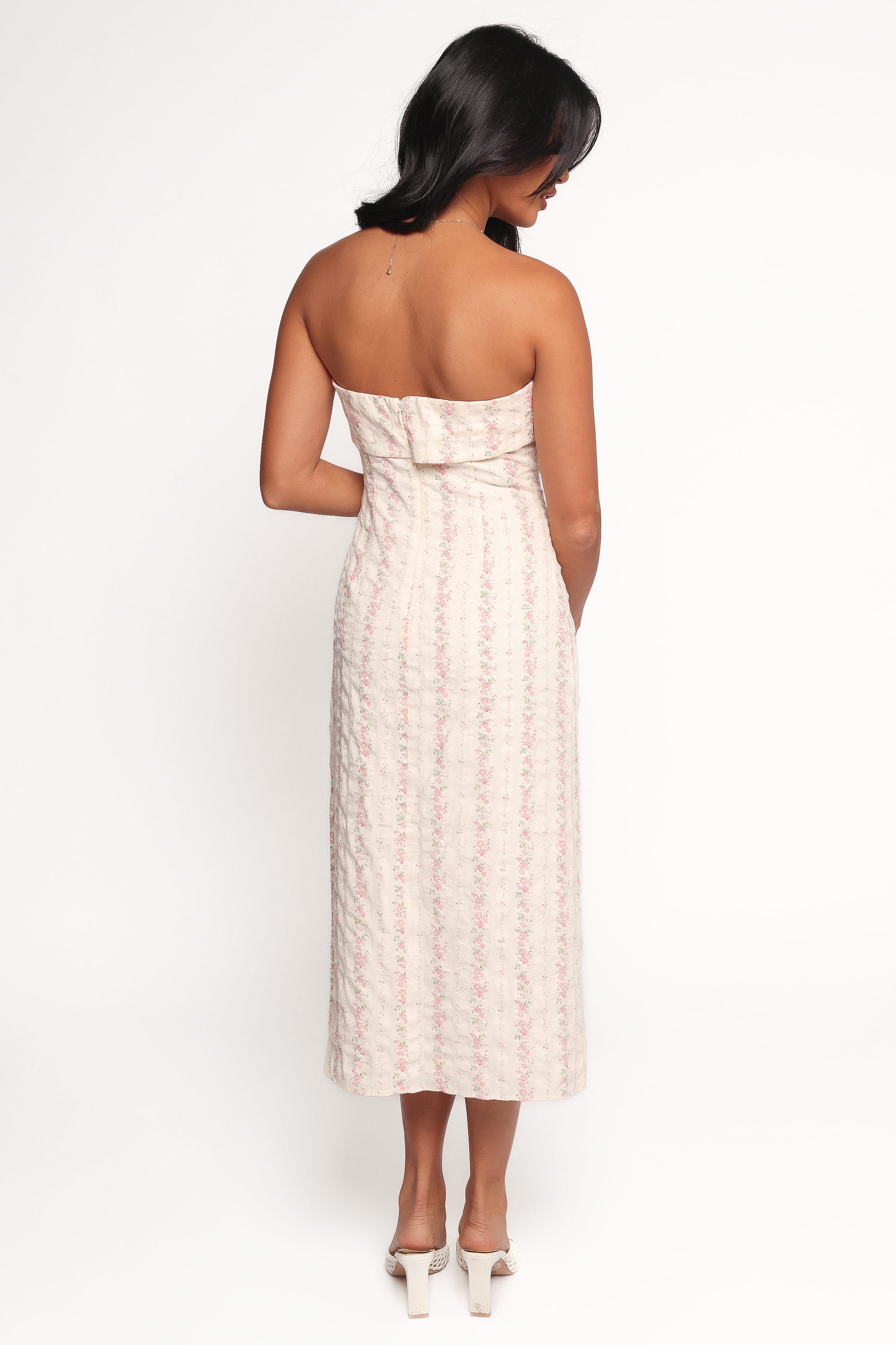 DRESSES Norma Strapless Midi Dress - Pink Floral