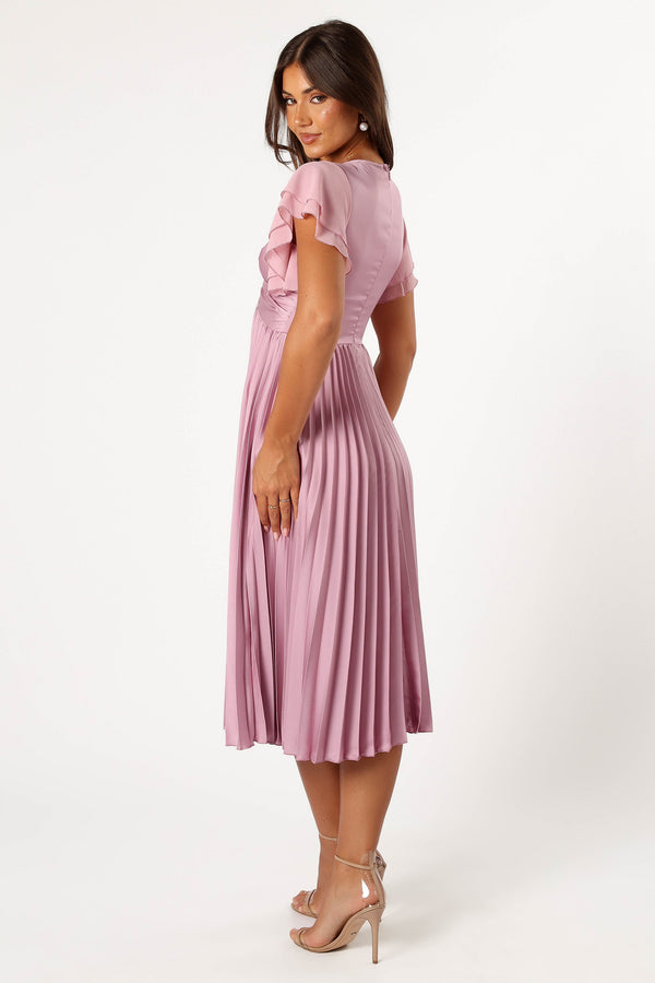 DRESSES @Nova Flutter Sleeve Midi Dress - Dusty Rose