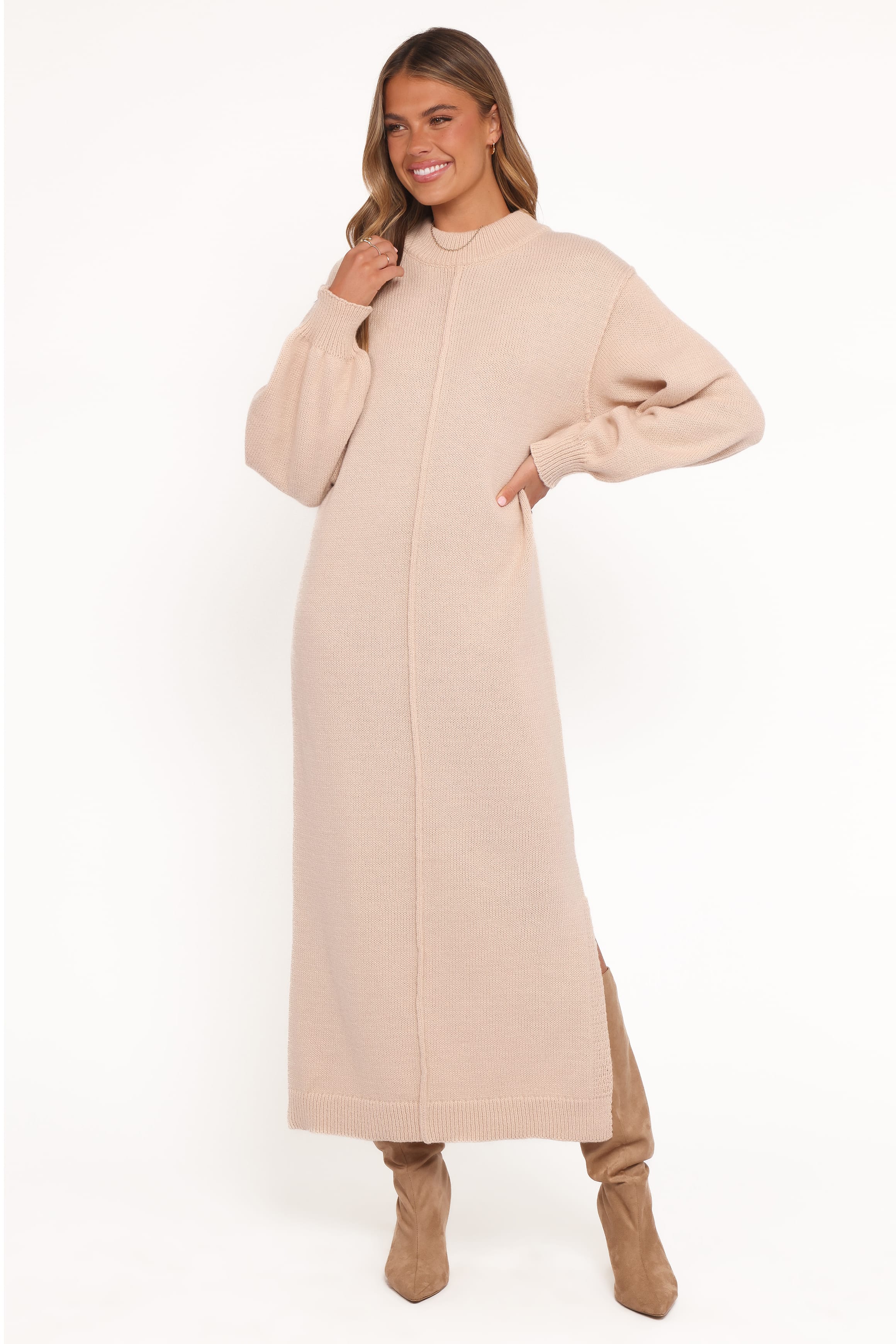 DRESSES Odile Knit Midi Dress - Tan