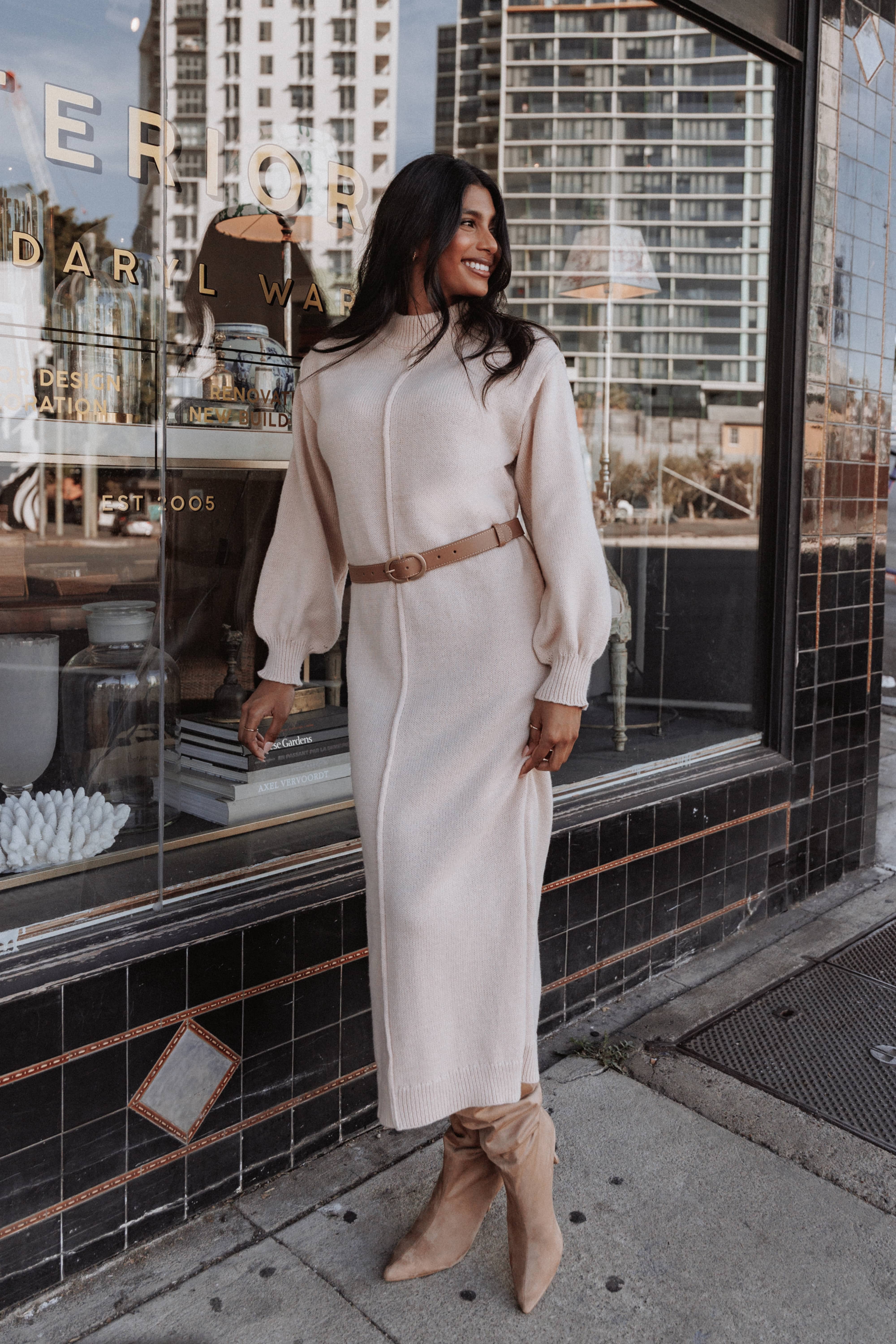 DRESSES Odile Knit Midi Dress - Tan