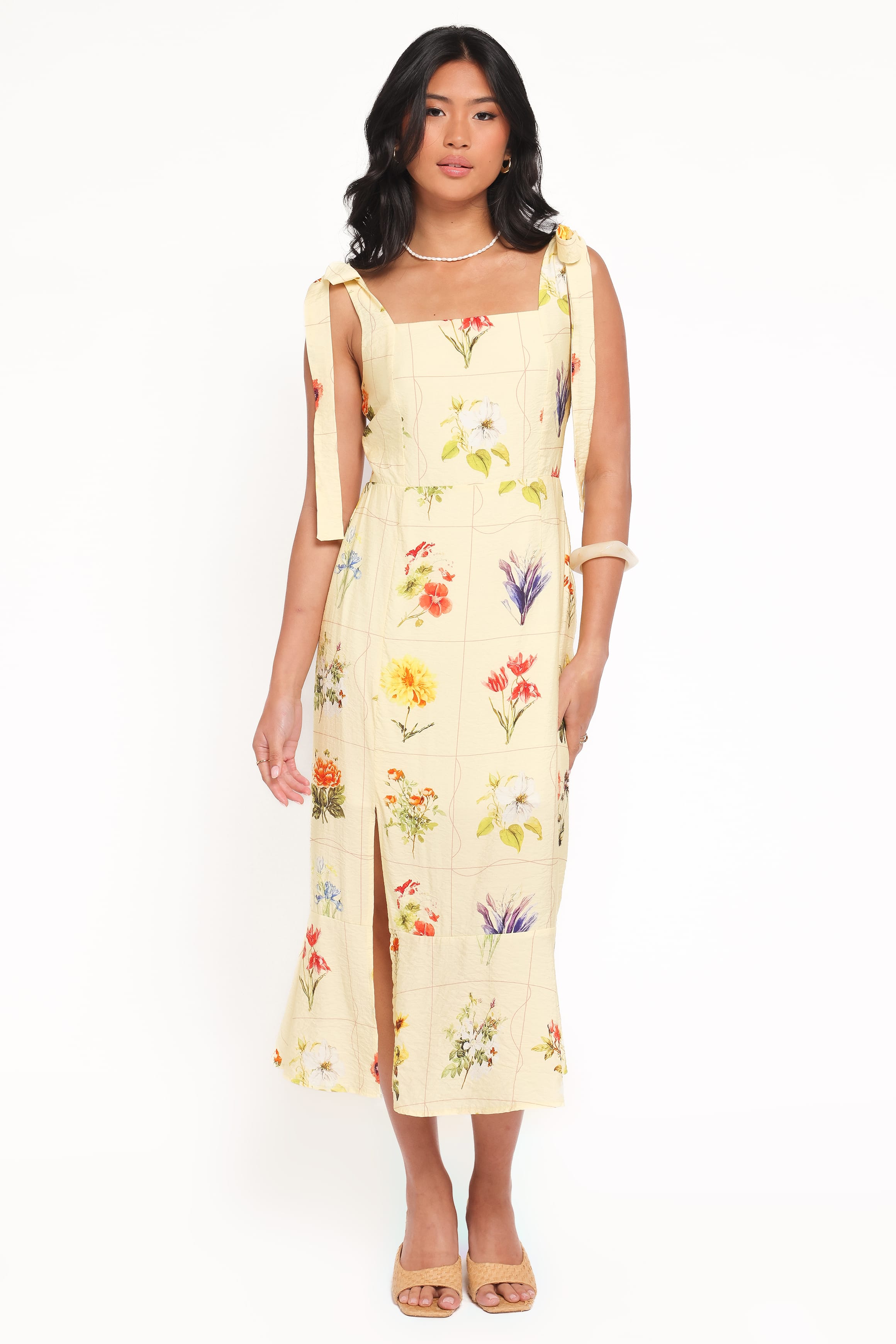 DRESSES Oksana Midi Dress - Yellow Floral