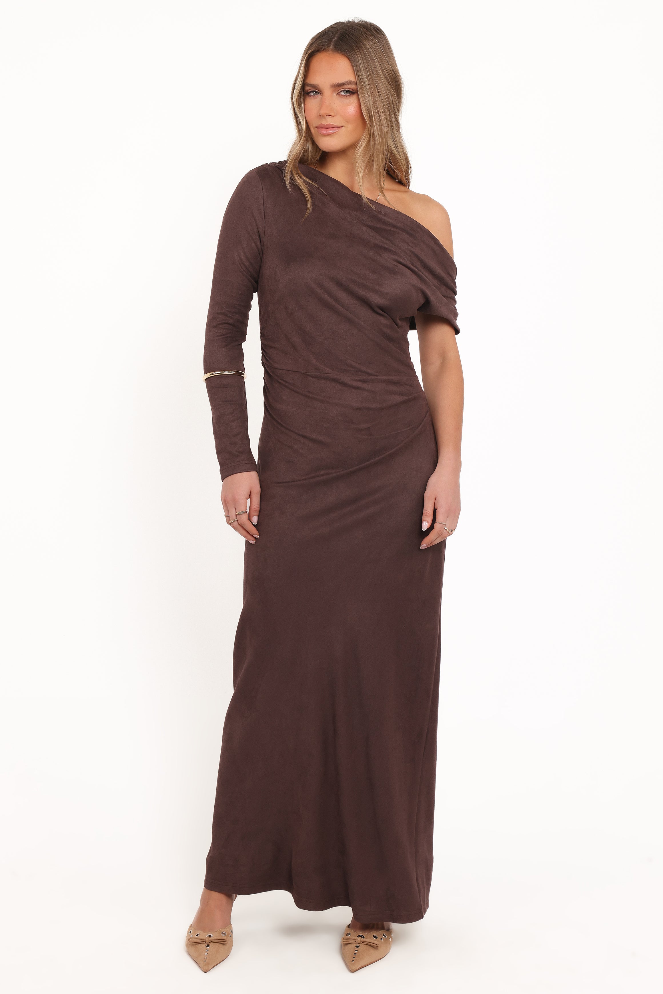 DRESSES Olympia Off Shoulder Maxi Dress - Chocolate