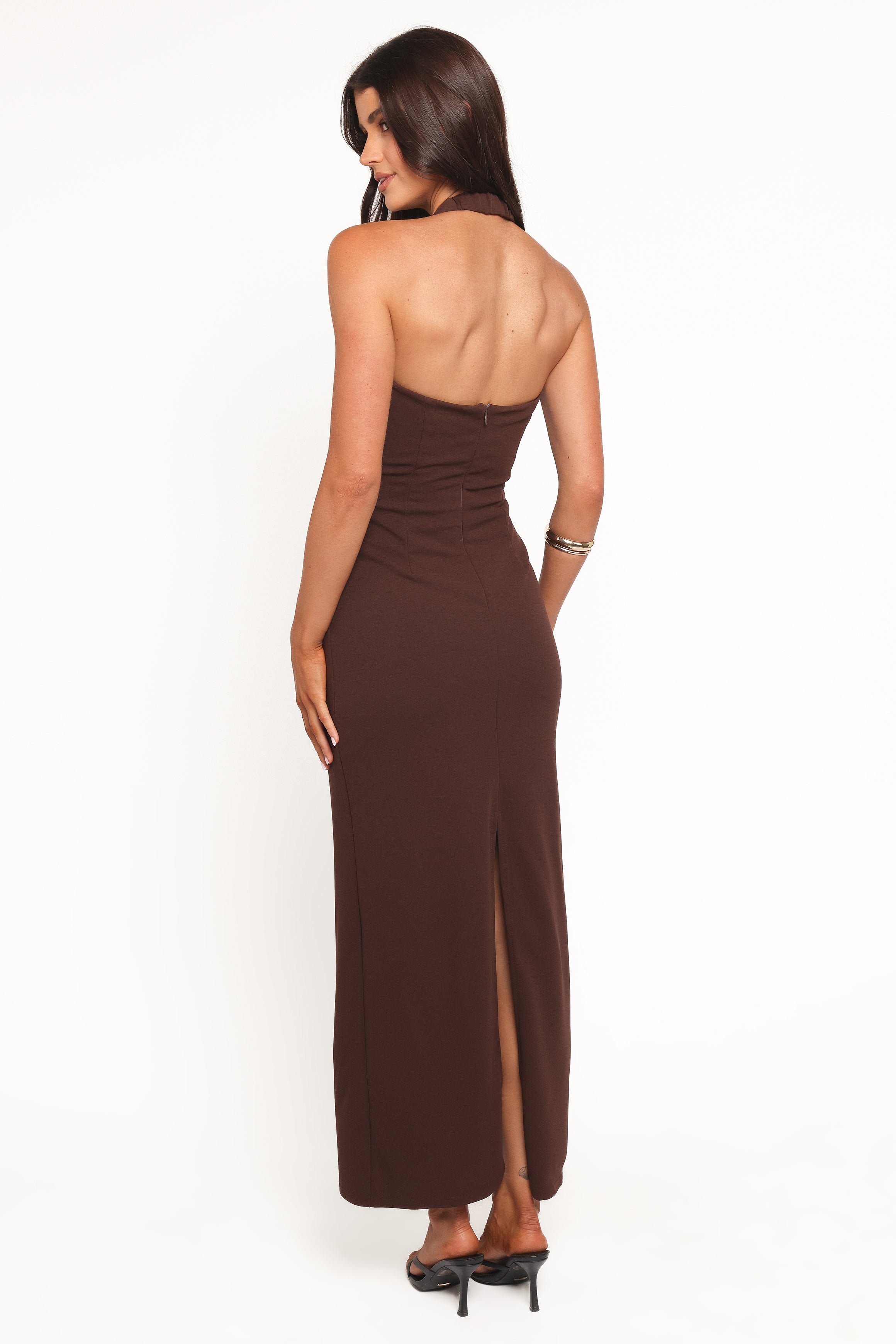 DRESSES Ongelique Halterneck Maxi Dress - Brown