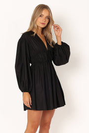 DRESSES @Ophelia Long Sleeve Mini Dress - Black