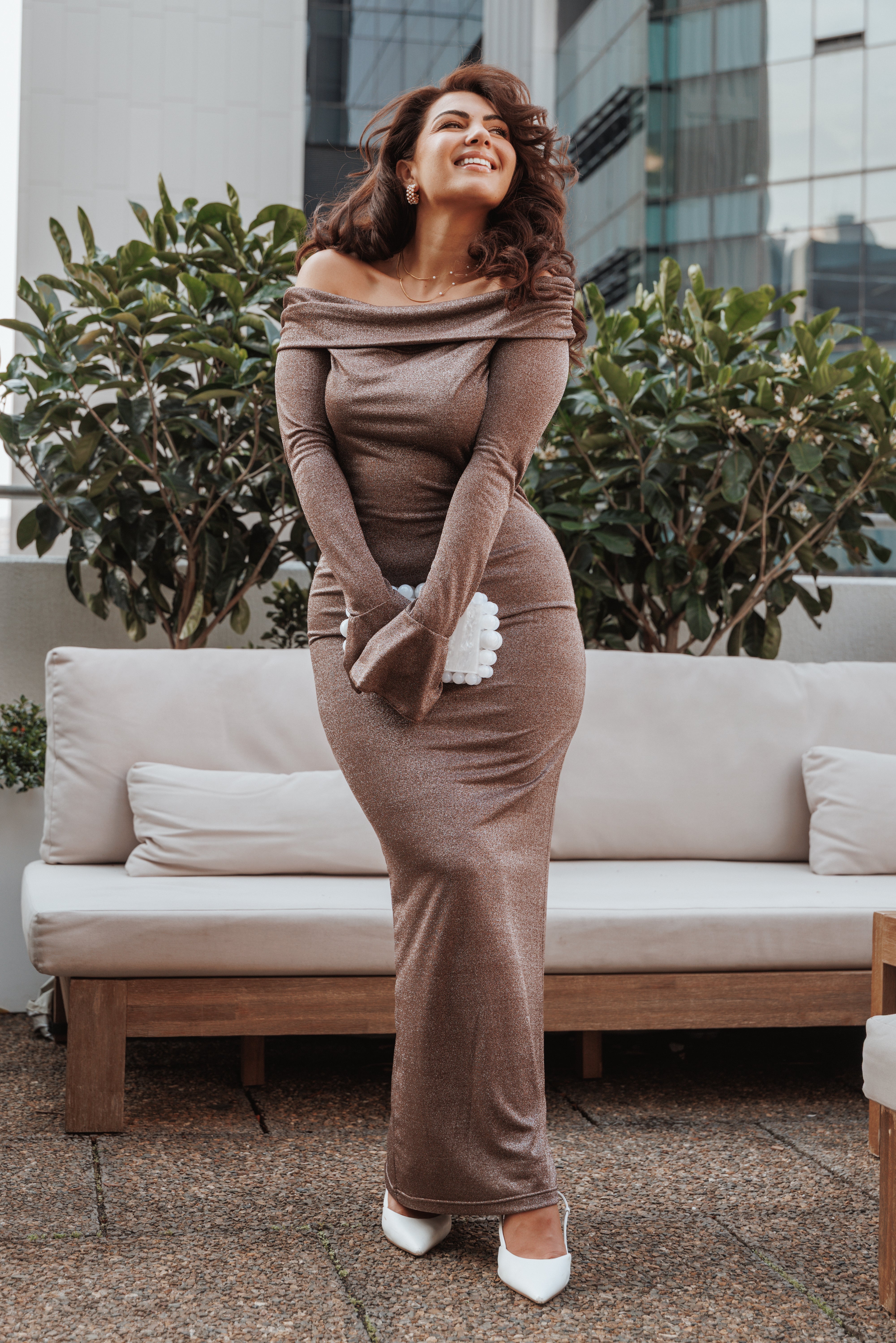 DRESSES Oraton Off Shoulder Maxi Dress - Brown