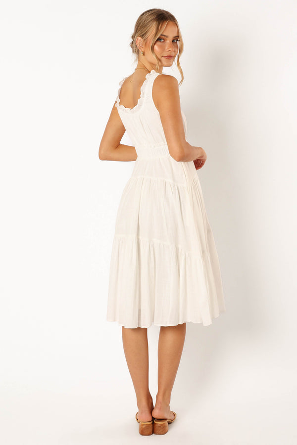 DRESSES @Oriana Midi Dress - White