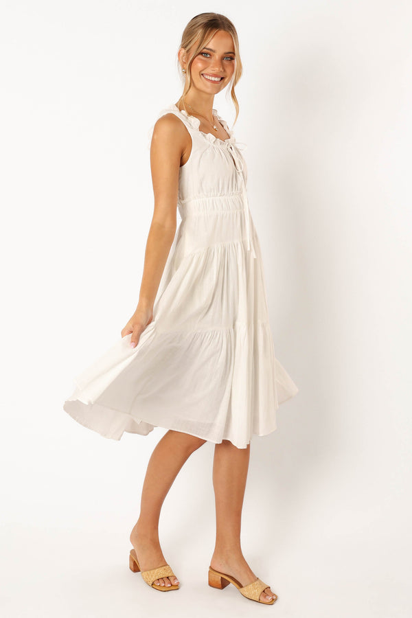 DRESSES @Oriana Midi Dress - White