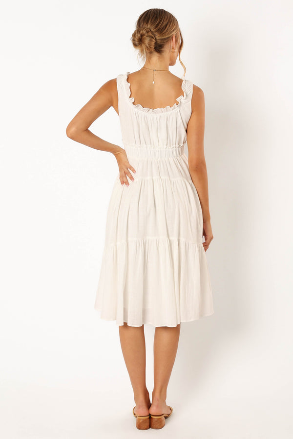 DRESSES @Oriana Midi Dress - White