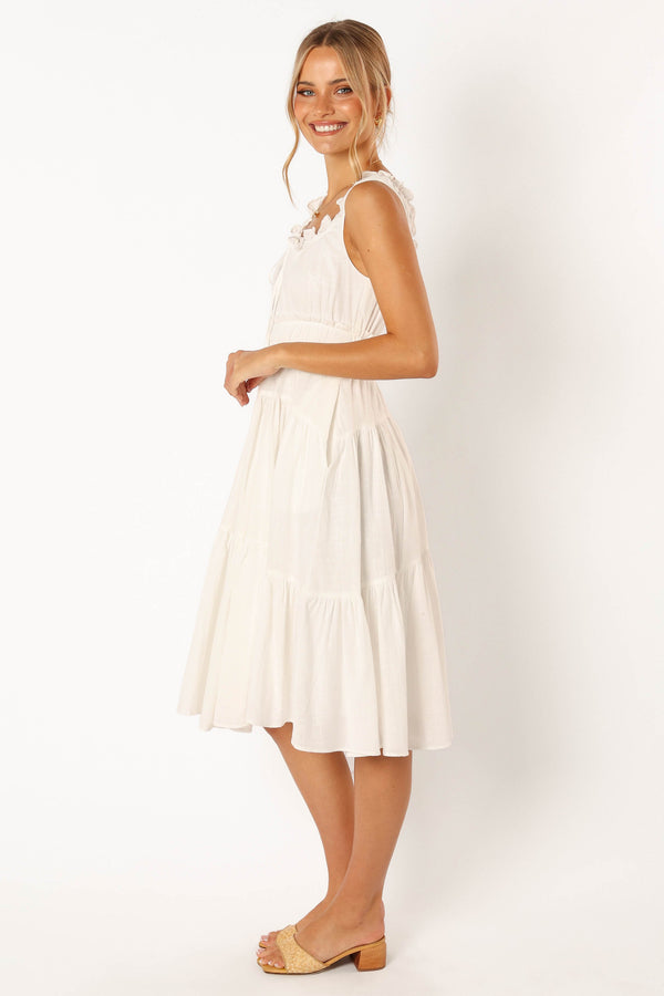 DRESSES @Oriana Midi Dress - White