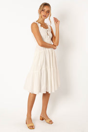 DRESSES @Oriana Midi Dress - White