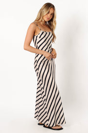 DRESSES @Orianna Maxi Dress - Black Stripe